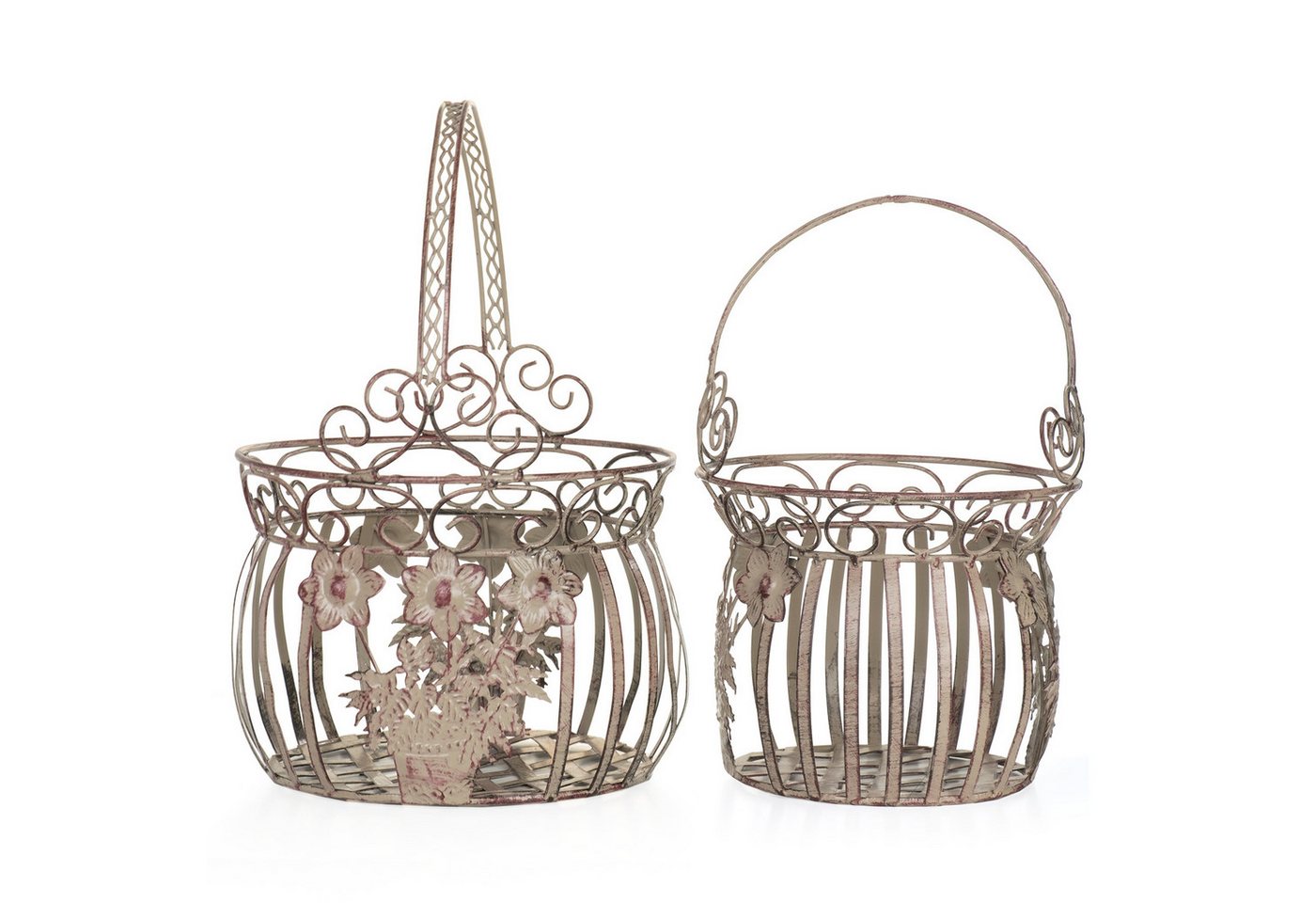 Moritz Blumentopf Pflanzkörbe Metall 2er Set rose CB-17-RS, Blumentopf Pflanzkorb Pflanzkübel Pflanzenampel Gartendeko Hängekorb von Moritz