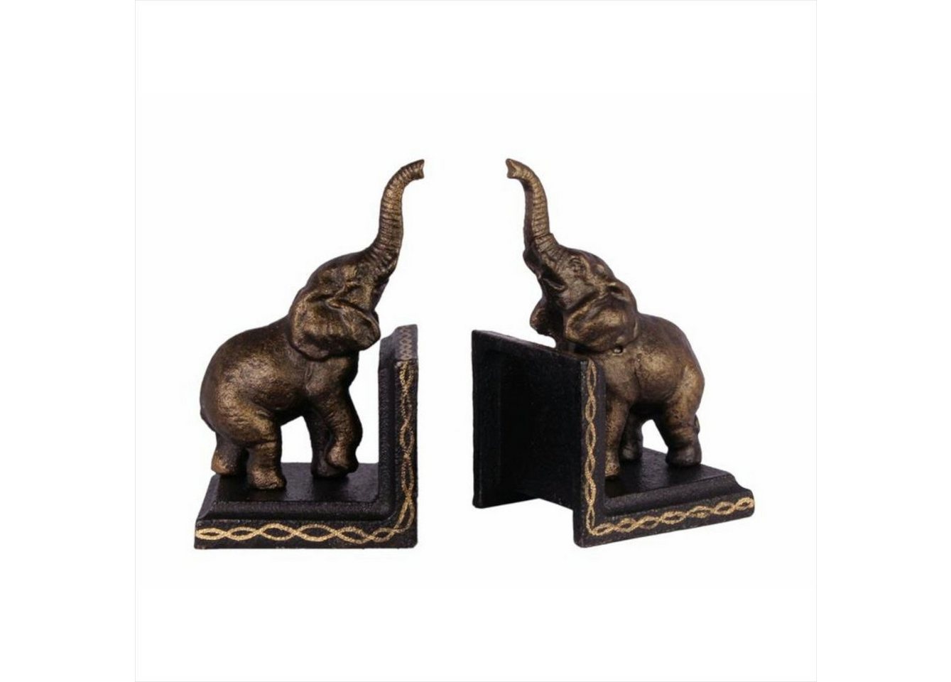 Moritz Buchstütze 2er Set Elefant Elephant 8 x 9 x 15 cm, Buchstützen Halter für Bücher Buchständer Buchhalter Elefant von Moritz