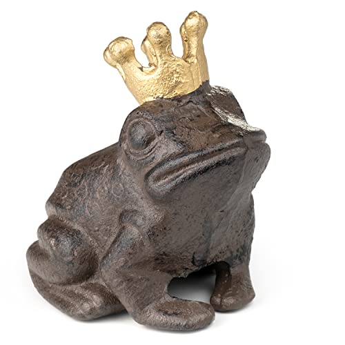 Moritz Deko Figur Frosch Garten Froschkönig Krone Märchen Schlüsselversteck für draußen Gußeisen Gartendeko Dekoration wetterfest von Moritz