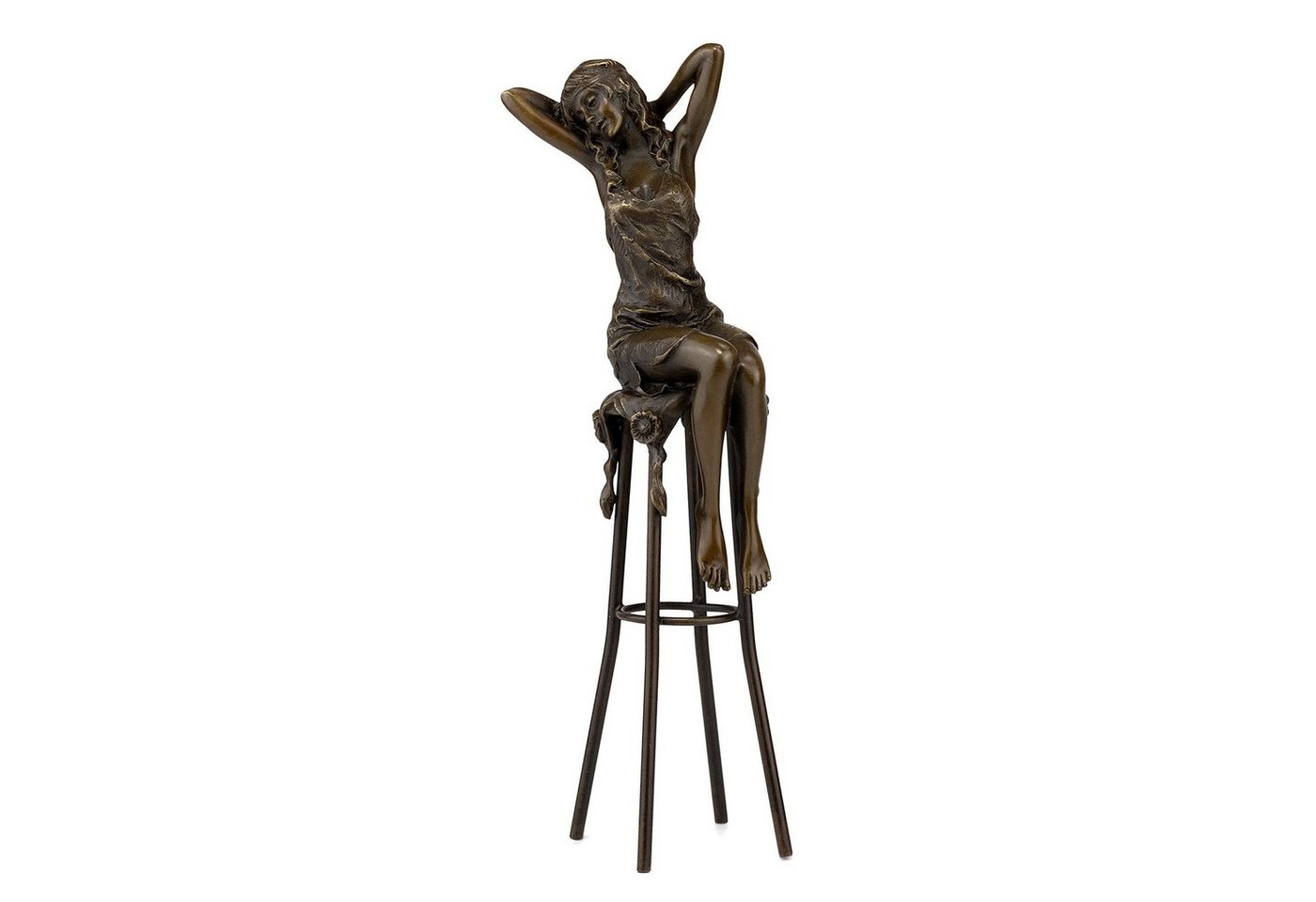 Moritz Dekofigur Bronzefigur Sitzende Frau, Bronze Fiugren für Regal von Moritz