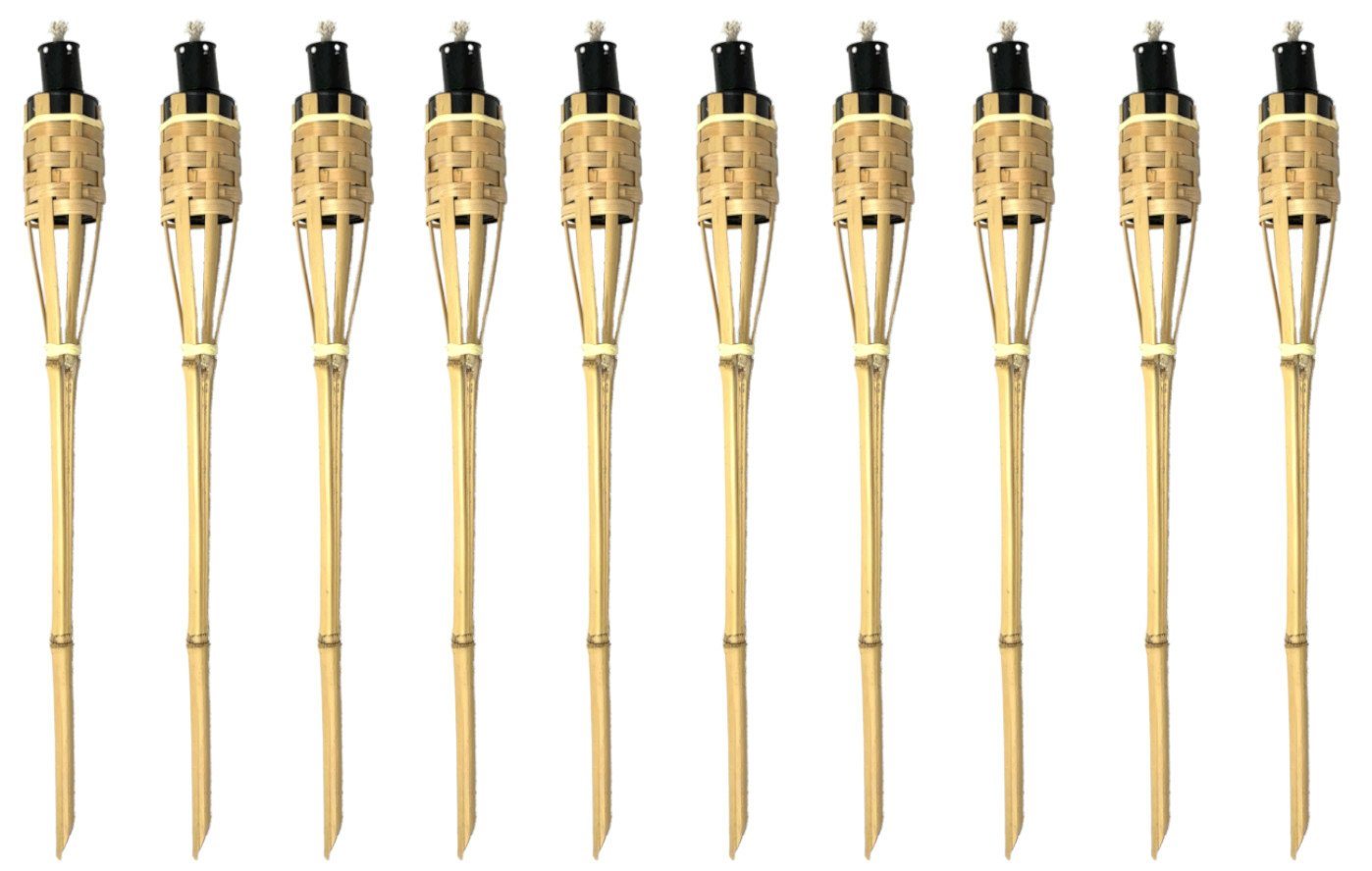 Moritz Dekoobjekt 10x Gartenfackel deluxe 60 cm braun, Outdoor Fackel für Garten Gartendeko Ölfackel Bambusfackeln von Moritz