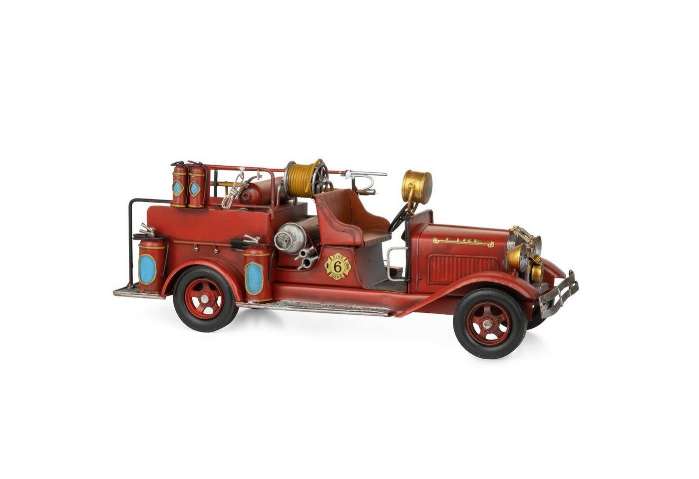 Moritz Dekoobjekt Blech-Deko Auto Oldtimer Feuerwehrwagen Nr. 6, Modell Nostalgie Antik-Stil Retro Blechmodell Miniatur Nachbildung Moritz Dekoobjekt Blech-Deko Auto Oldtimer Feuerwehrwagen Nr. 6, Modell Nostalgie Antik-Stil Retro Blechmodell Miniatur Nachbildung von Moritz