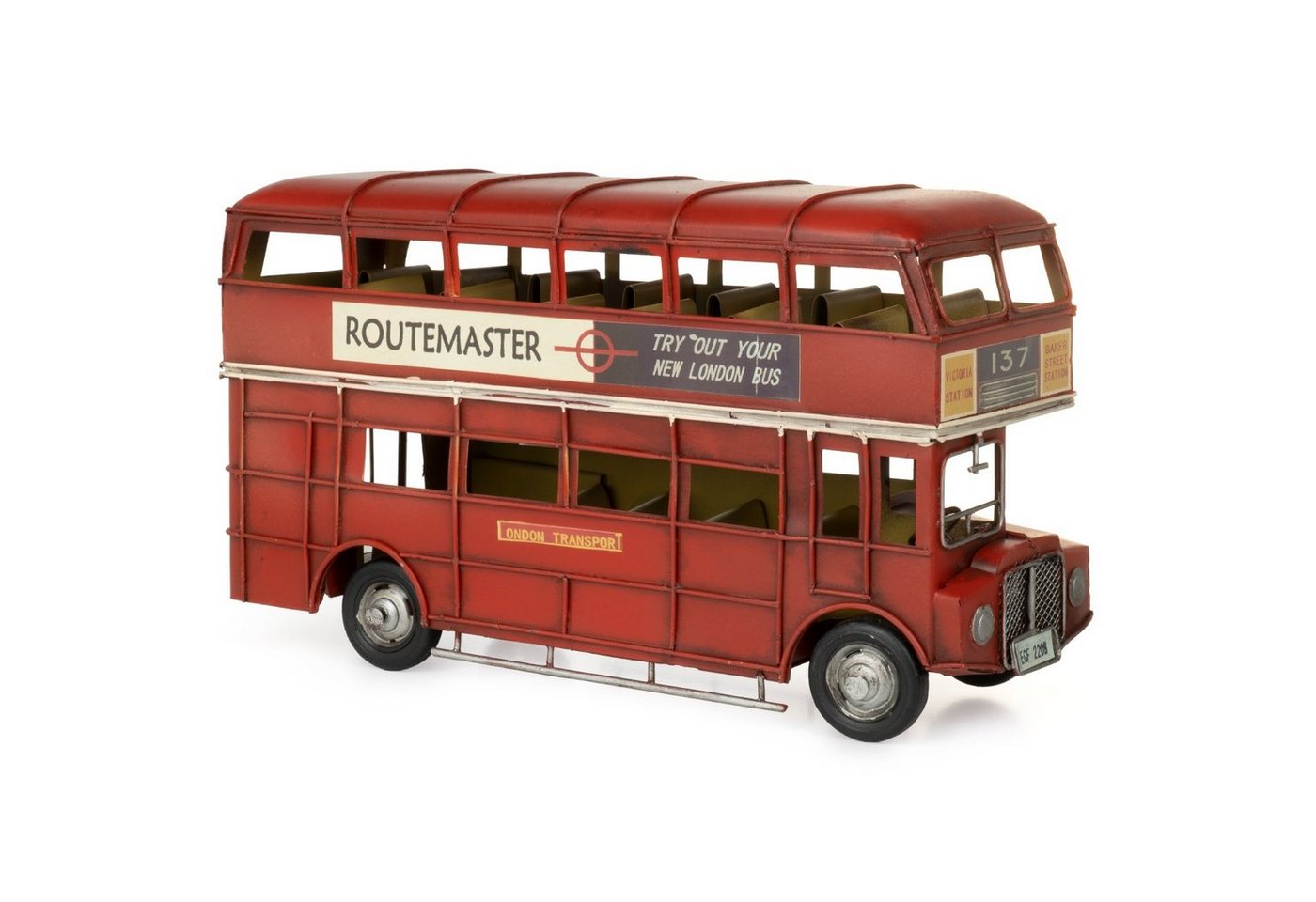 Moritz Dekoobjekt Blech-Deko Doppeldecker Bus England rot, Modell Nostalgie Antik-Stil Moritz Dekoobjekt Blech-Deko Doppeldecker Bus England rot, Modell Nostalgie Antik-Stil von Moritz