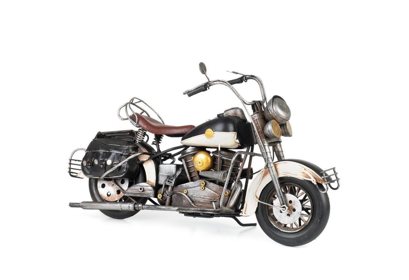 Moritz Dekoobjekt Blech-Deko Motorrad schwarz weiß, Modell Nostalgie Antik-Stil Retro Blechmodell Miniatur Nachbildung Moritz Dekoobjekt Blech-Deko Motorrad schwarz weiß, Modell Nostalgie Antik-Stil Retro Blechmodell Miniatur Nachbildung von Moritz