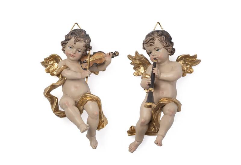 Moritz Engelfigur Engel Wanddeko 2er Set mit Instrumenten aus Polyresin von Moritz