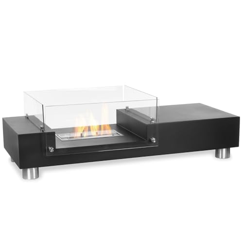 Moritz Ethanol Kamin Standkamin I Tisch Kamin I 35 x 112 x 50 cm schwarz I 1,5 Liter Brenner I Bioethanol Kamin I Bio Ethanol Kaminofen Indoor Outdoor I Innen Außen I Bioethanol Brenner I Brennertopf von Moritz