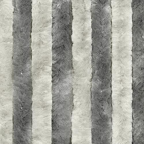 Moritz Flauschvorhang aus Chenille 100 x 200 cm hellgrau grau Türvorhang als Fliegenschutz Insektenschutz für Camping Wohnwagen von Moritz