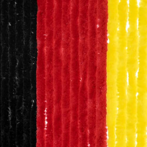 Moritz Flauschvorhang aus Chenille 100 x 200 cm schwarz rot Gold Türvorhang als Fliegenschutz Insektenschutz für Camping Wohnwagen von Moritz