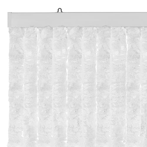 Moritz Flauschvorhang aus Chenille 100 x 200 cm Weiß Türvorhang als Fliegenschutz Insektenschutz für Camping Wohnwagen von Moritz