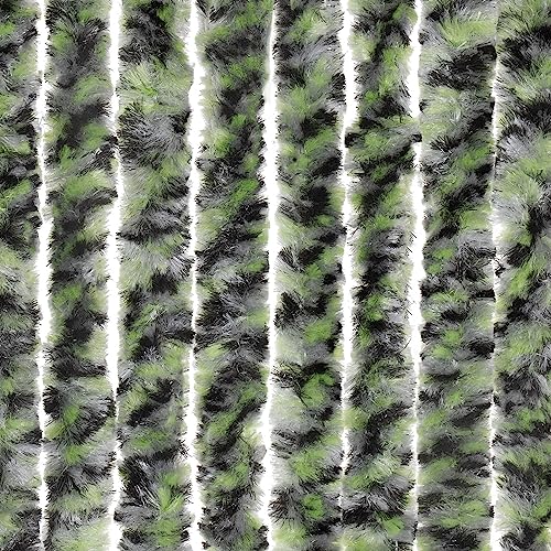 Moritz Flauschvorhang aus Chenille 100 x 230 cm grün/grau/schwarz meliert Türvorhang als Fliegenschutz Insektenschutz für Camping Wohnwagen von Moritz