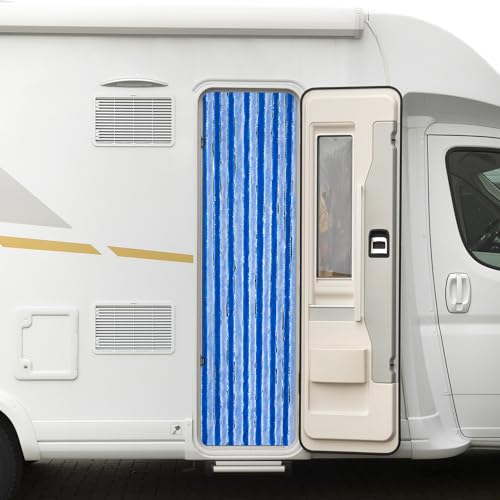 Moritz Flauschvorhang aus Chenille 56 x 185 cm Sky Ocean Blue Türvorhang als Fliegenschutz Insektenschutz für Camping Wohnwagen von Moritz