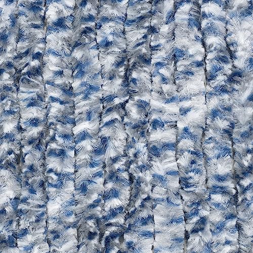Moritz Flauschvorhang aus Chenille 56 x 185 cm blau grau meliert Türvorhang als Fliegenschutz Insektenschutz für Camping Wohnwagen von Moritz