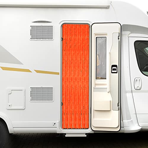 Moritz Flauschvorhang aus Chenille 56 x 185 cm orange Türvorhang als Fliegenschutz Insektenschutz für Camping Wohnwagen von Moritz