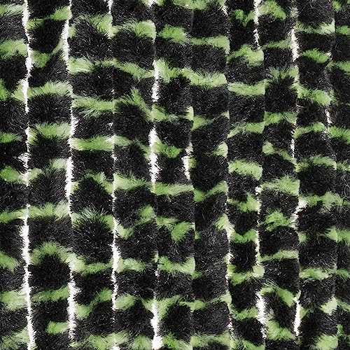 Moritz Flauschvorhang aus Chenille 90 x 220 cm grün schwarz gestreift Türvorhang als Fliegenschutz Insektenschutz für Camping Wohnwagen von Moritz
