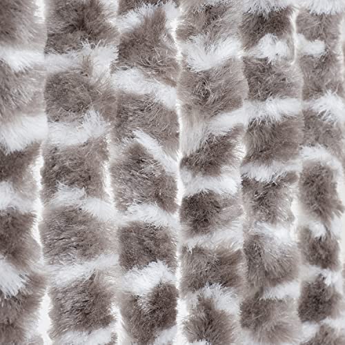 Moritz Flauschvorhang aus Chenille 90 x 220 cm Taupe Türvorhang als Fliegenschutz Insektenschutz für Camping Wohnwagen von Moritz