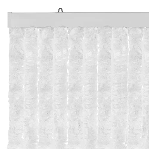 Moritz Flauschvorhang aus Chenille 90 x 220 cm Weiß Türvorhang als Fliegenschutz Insektenschutz für Camping Wohnwagen von Moritz