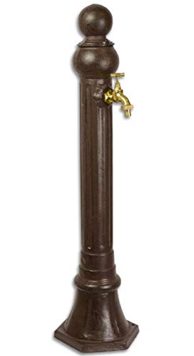 Moritz Garten Wasserhahn Brunnen mit Wassereinlass Anschluss 3/4 Zoll Zapfstelle Braun 84 cm von Moritz