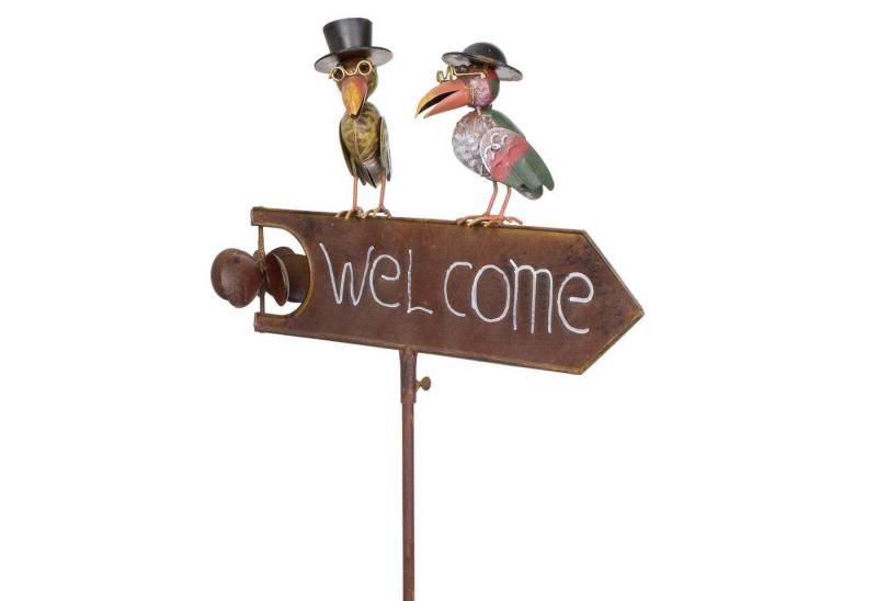Moritz Gartenstecker Gartenstecker Welcome mit 2 Vögeln 127 cm aus Metall Moritz Gartenstecker Gartenstecker Welcome mit 2 Vögeln 127 cm aus Metall von Moritz