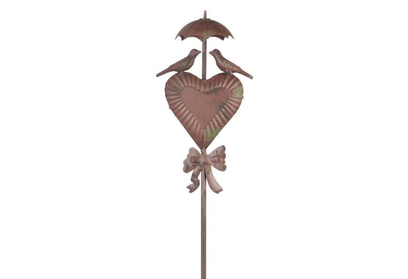 Moritz Gartenstecker Metall Herz mit Vogelpaar Gartenfigur Gartedekoration Gartenstab Dekostab Metall Erdspieß von Moritz