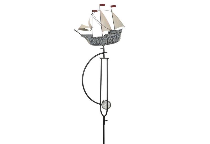 Moritz Gartenstecker Windspiel Segelschiff Gartenpendel Gartenfigur Gartedekoration Gartenstab Dekostab Metall Erdspieß von Moritz