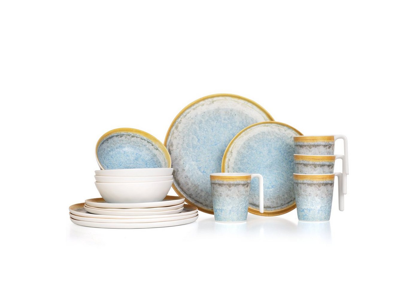 Moritz Geschirr-Set Camping Geschirr Crystal Blue 16-teilig von Moritz