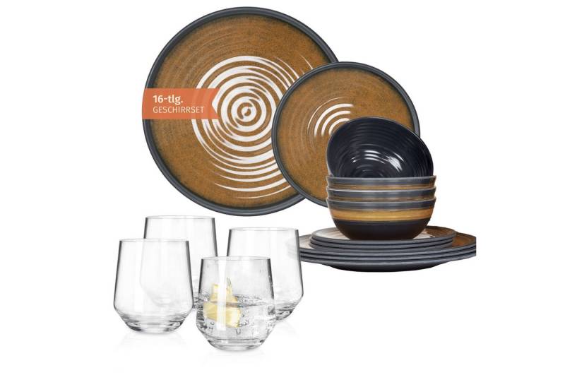 Moritz Geschirr-Set Camping Geschirr Stone Curry + Milano Wassergläsern Moritz Geschirr-Set Camping Geschirr Stone Curry + Milano Wassergläsern von Moritz