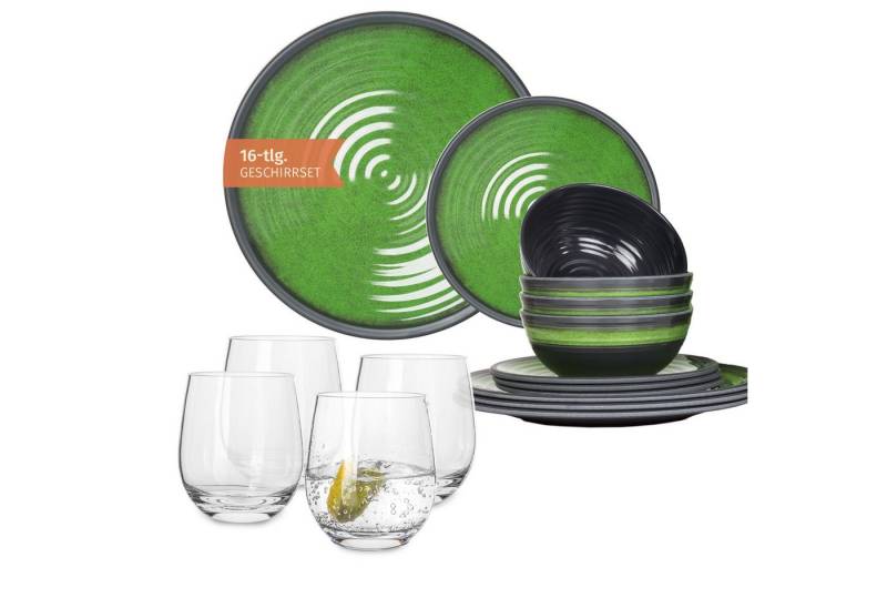 Moritz Geschirr-Set Camping Geschirr Stone Green + Milano Champagnergläser Moritz Geschirr-Set Camping Geschirr Stone Green + Milano Champagnergläser von Moritz