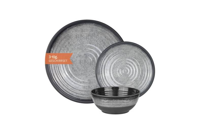 Moritz Geschirr-Set Camping Geschirr Stone Grey 3-teilig von Moritz