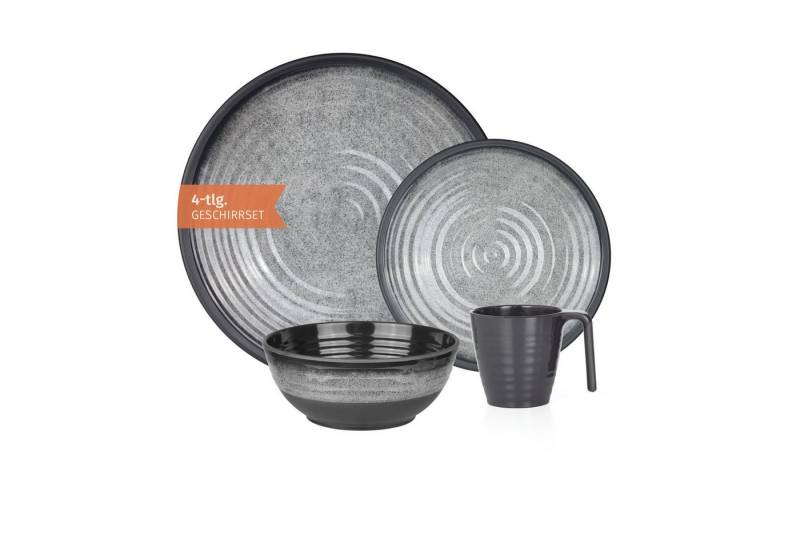 Moritz Geschirr-Set Camping Geschirr Stone Grey 4-teilig von Moritz