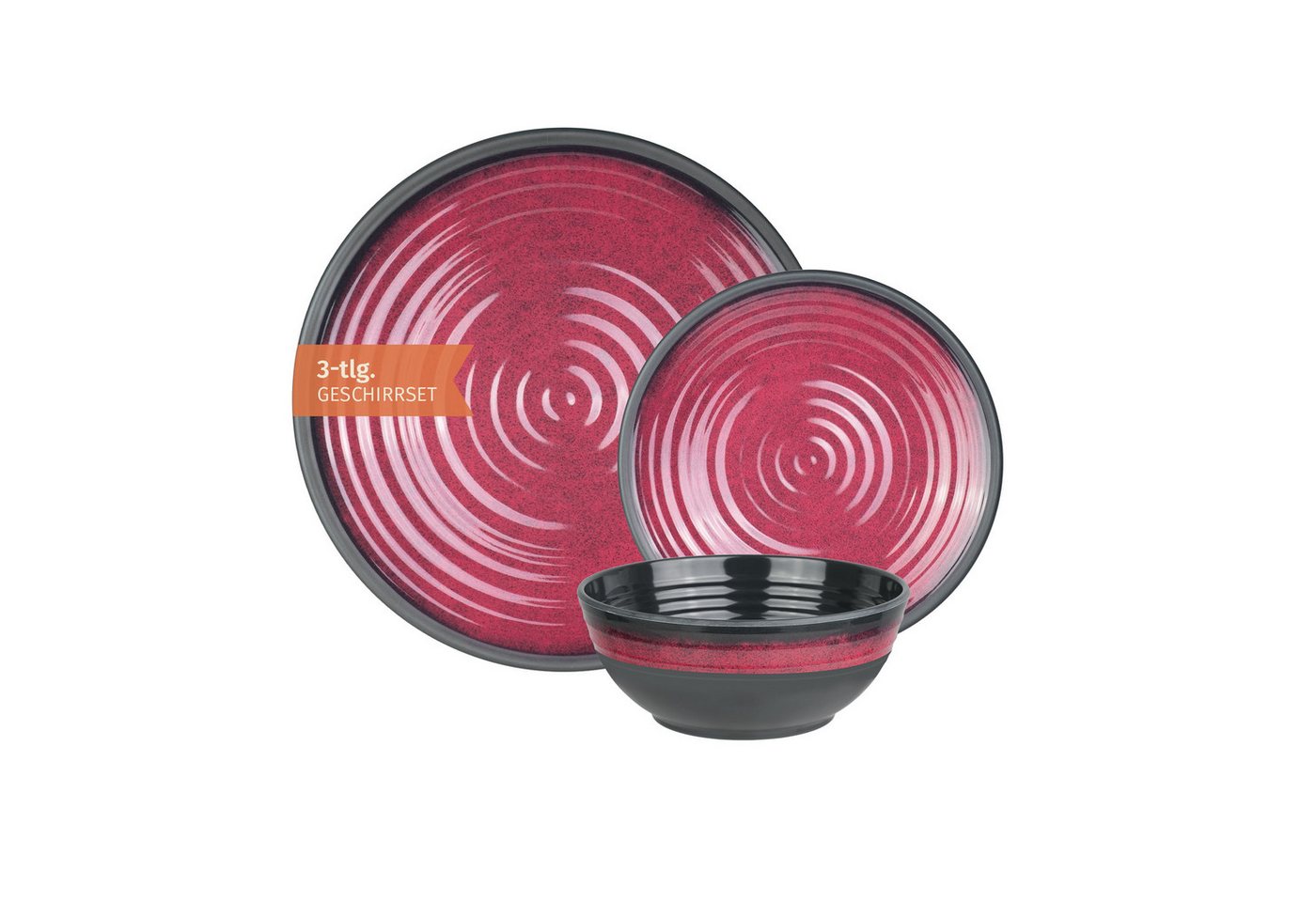 Moritz Geschirr-Set Camping Geschirr Stone Red 3-teilig, Melamin, 3 tlg, Geschirrset Campinggeschirr Picknick Geschirr Bootsgeschirr Moritz Geschirr-Set Camping Geschirr Stone Red 3-teilig, Melamin, 3 tlg, Geschirrset Campinggeschirr Picknick Geschirr Bootsgeschirr von Moritz