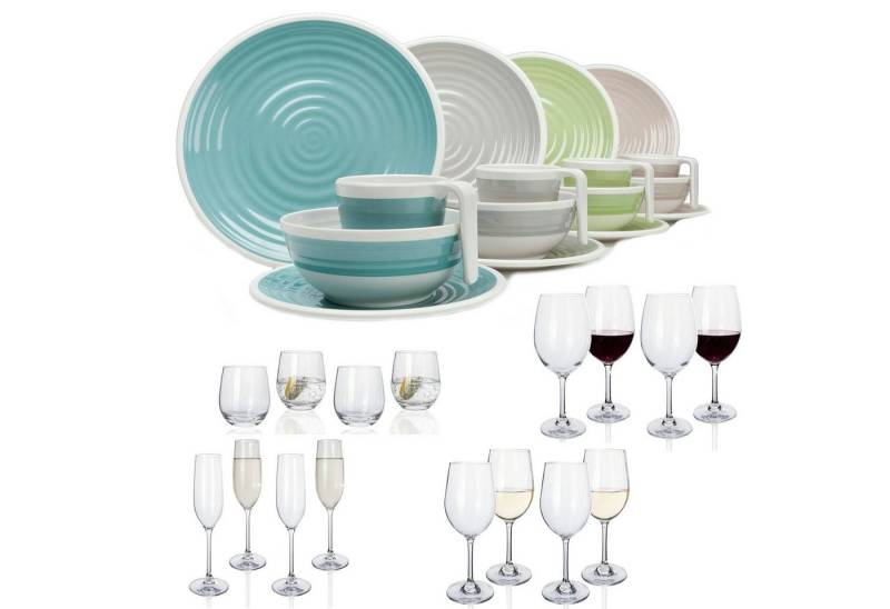 Moritz Geschirr-Set Harmonie Camping Geschirr Set 4 Personen + 16 Gläser Moritz Geschirr-Set Harmonie Camping Geschirr Set 4 Personen + 16 Gläser von Moritz