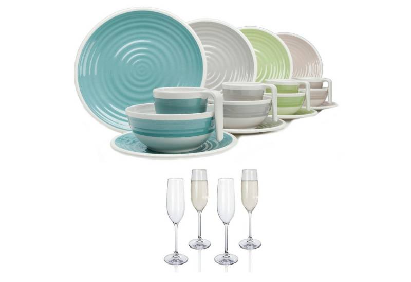 Moritz Geschirr-Set Harmonie Camping Geschirr Set 4 Personen + 4 Champagnergläser Moritz Geschirr-Set Harmonie Camping Geschirr Set 4 Personen + 4 Champagnergläser von Moritz
