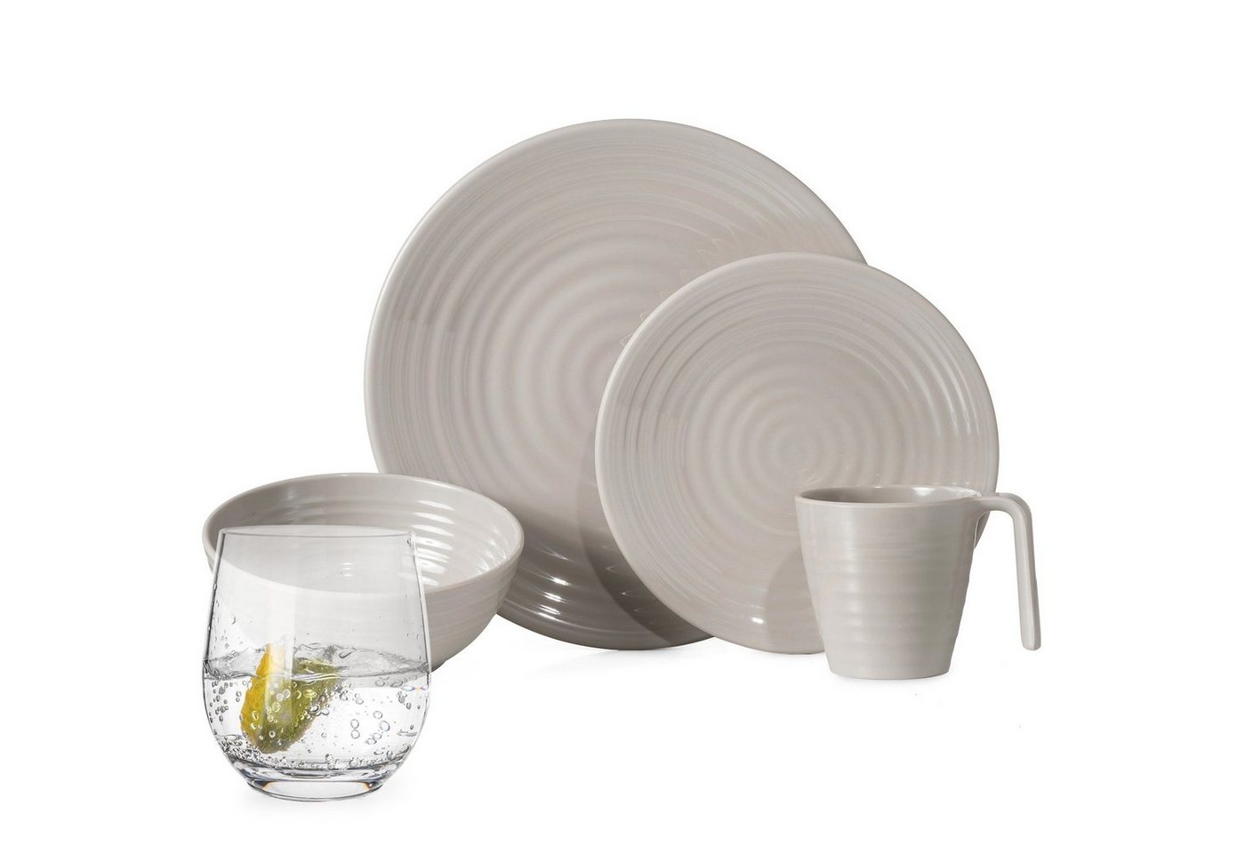 Moritz Geschirr-Set Melamin Camping Geschirr Coffee + Tiamo Wasser Gläser von Moritz