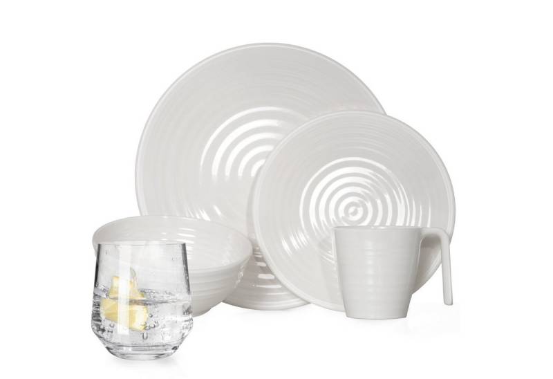 Moritz Geschirr-Set Melamin Camping Geschirr Crema + Milano Wasser Gläser von Moritz