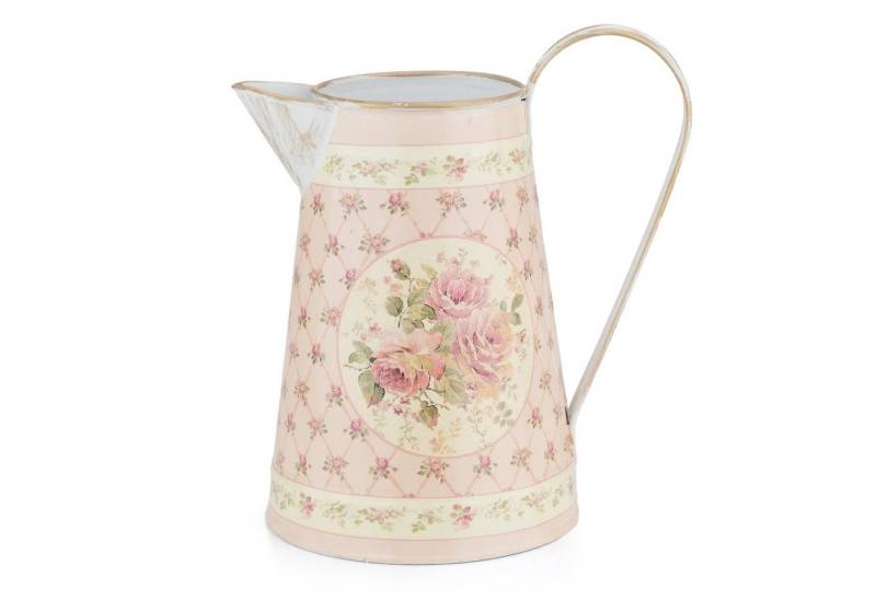 Moritz Gießkanne Gießkanne Zink mit Blütenmotiv Retro Design (Gießkanne), Dekoration Deko Blumentopf Umtopf Trockenblume Topf Übertopf Kanne von Moritz