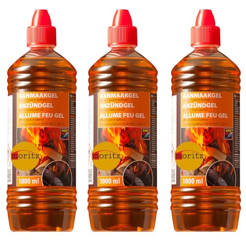 Farmlight 1LITRO BBQ Biogel 3 x 1 Liter, Orange, 3 LITRI von Moritz