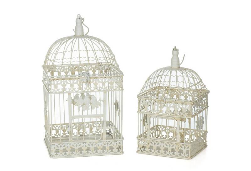 Moritz Hängedekoration 2er Set Deko-Vogelkäfige altweiß mit Vogel-Verzierung (Set), Pflanzkäfig Dekokäfig für Blumen Kerzen Dekoration Hängedeko Windlicht Moritz Hängedekoration 2er Set Deko-Vogelkäfige altweiß mit Vogel-Verzierung (Set), Pflanzkäfig Dekokäfig für Blumen Kerzen Dekoration Hängedeko Windlicht von Moritz
