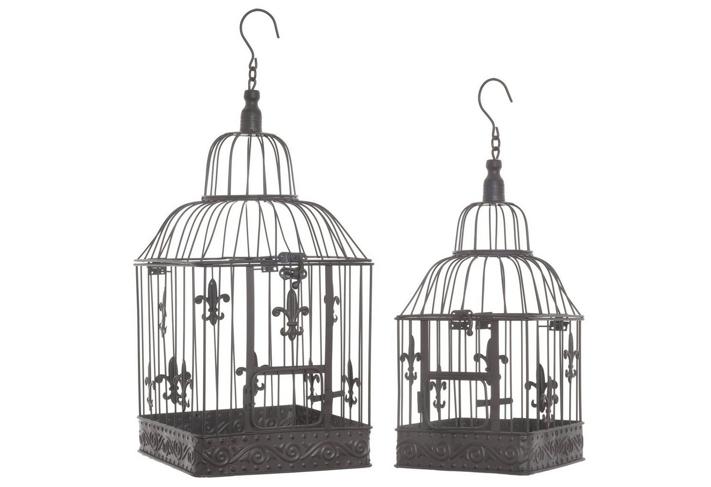 Moritz Hängedekoration Deko-Vogelkäfig braun viereckig 2er Set mit Fleur de Lis verziert, Pflanzkäfig Dekokäfig für Blumen Kerzen Dekoration Hängedeko Windlicht Moritz Hängedekoration Deko-Vogelkäfig braun viereckig 2er Set mit Fleur de Lis verziert, Pflanzkäfig Dekokäfig für Blumen Kerzen Dekoration Hängedeko Windlicht von Moritz