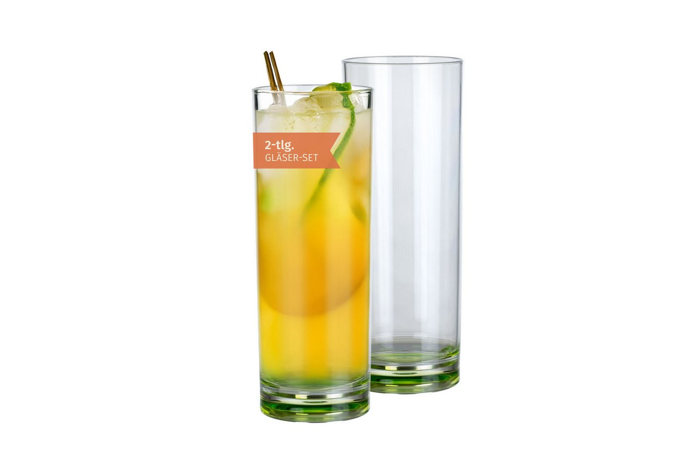 Moritz Longdrinkglas Milano Longdrinkglas green line 2er Set Polycarbonat 330 ml bruchfest Moritz Longdrinkglas Milano Longdrinkglas green line 2er Set Polycarbonat 330 ml bruchfest von Moritz