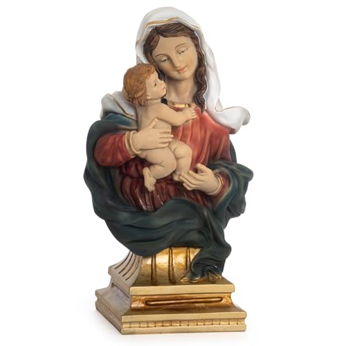 Moritz Madonna mit Kind Statue 20 cm - Handbemalte Marienfigur aus Kunstharz - Heiligenfigur der Mutter Gottes mit Jesuskind - Christliche Deko für Altar Moritz Madonna mit Kind Statue 20 cm - Handbemalte Marienfigur aus Kunstharz - Heiligenfigur der Mutter Gottes mit Jesuskind - Christliche Deko für Altar von Moritz