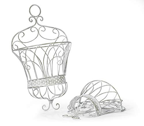 Moritz Metall Wandkörbe Pflanzkörbe 2er Set Paar Landhausstil Pflanzkorb Shabby Style von Moritz