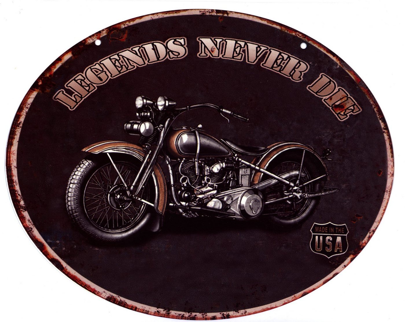 Moritz Metallschild Blechschild Legends Never Die Made in USA, (Einzeln), 20 x 25cm Vintage Retro Deko Schild Metallschild Wandbild Wanddeko Schild Deko Spruch von Moritz