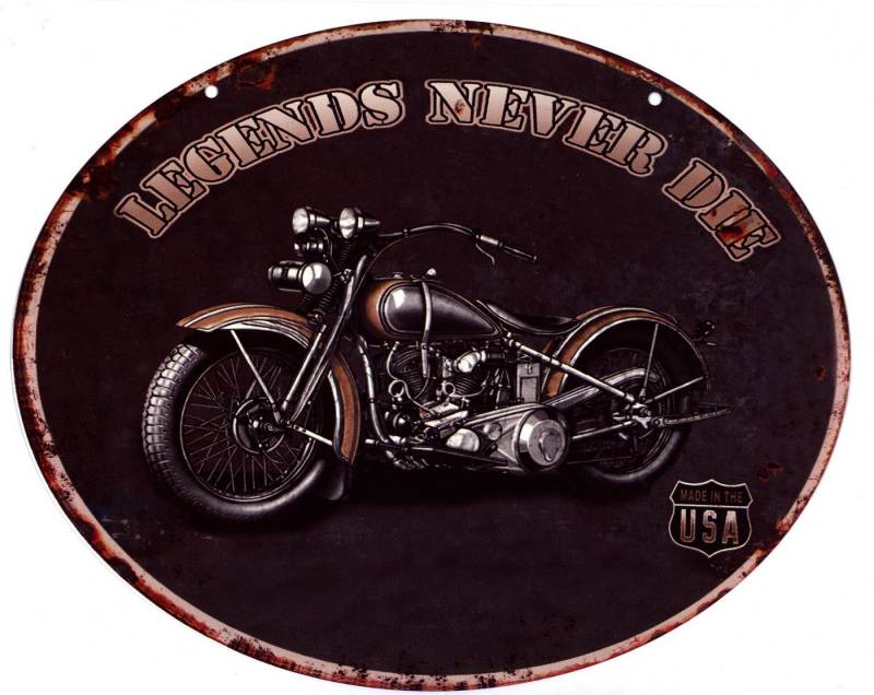 Moritz Metallschild Blechschild Legends Never Die Made in USA, (Einzeln), Spruch von Moritz