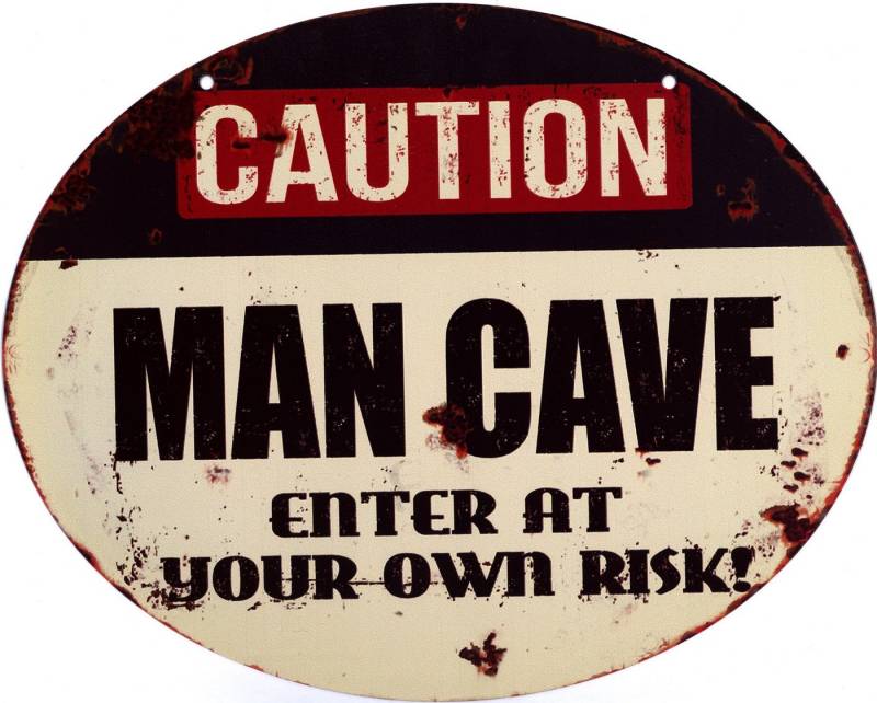 Moritz Metallschild Blechschild Man Cave Enter at Own Risk, (Einzeln), 20 x 25cm Vintage Retro Deko Schild Metallschild Wandbild Schild von Moritz