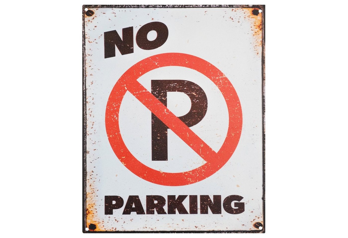 Moritz Metallschild Blechschild No Parking Parken verboten, Blechschild 20 x 25 cm Retro Vintage Wand Schild Blechschilder Küche von Moritz