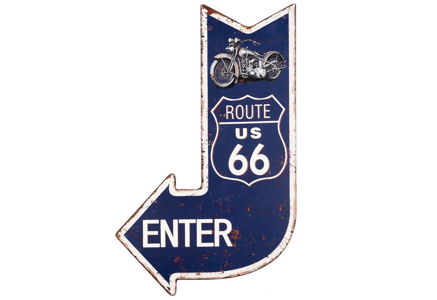 Moritz Metallschild Blechschild Route 66, (Einzeln), 40 x 25cm Vintage Retro Deko Schild Metallschild Wandbild Schild von Moritz