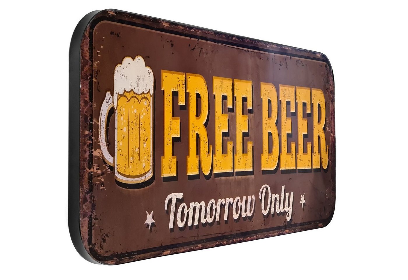 Moritz Metallschild Blechschild XXL Free Beer Bier, Vintage Retro Nostalgie Metall Wandbild Dekoration bedruckt Geschenk von Moritz