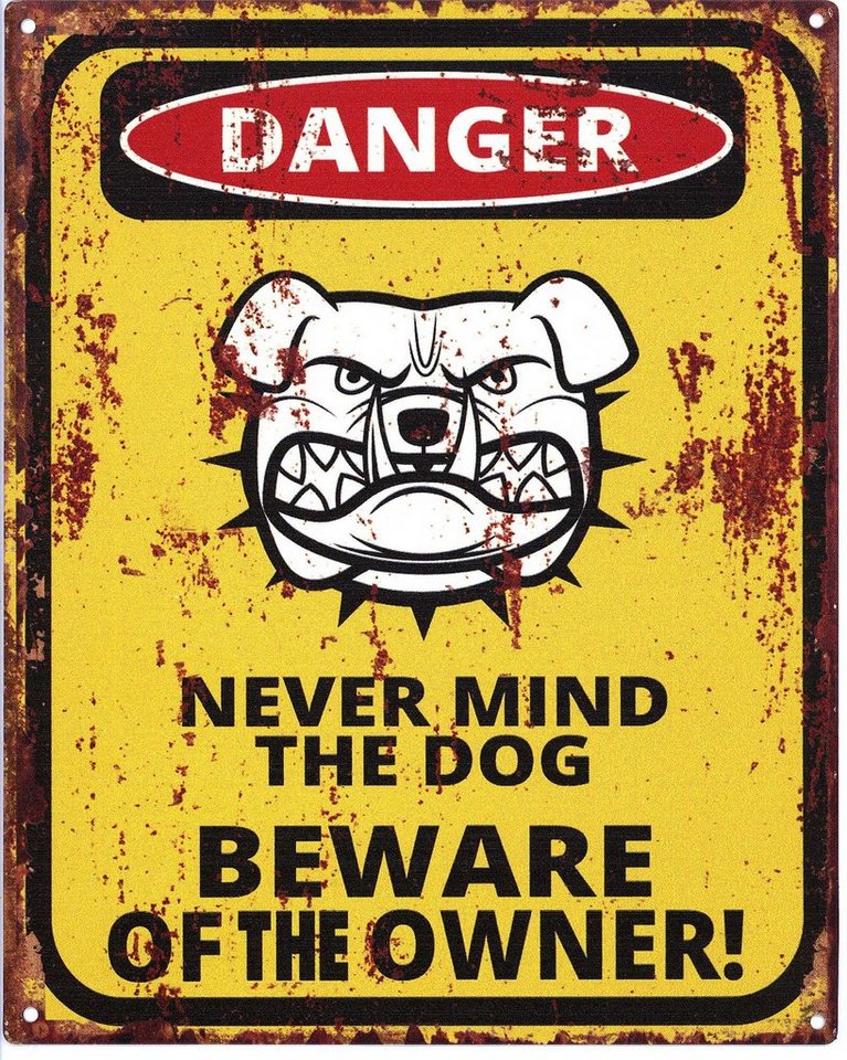 Moritz Metallschild Blechschild Danger Beware of the Owner, (Einzeln), 20 x 25 cm Vintage Retro Deko Schild Metallschild Wandbild Schild von Moritz