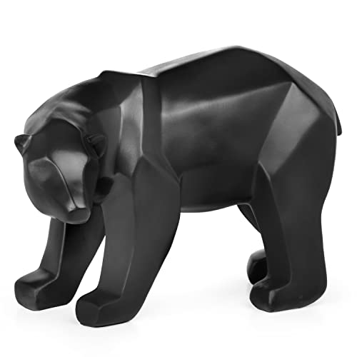 Moritz Polygonal Deko Bär Eisbär Dekoration schwarz Geschenk Geometrische Figuren Modern Dekor Skulptur Statue Tier von Moritz