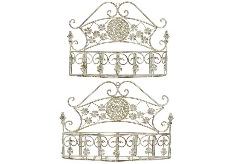 Moritz Blumentopf Wandkörbe Pflanzkörbe 2er Set grau weiß, Landhausstil Pflanzkorb Shabby Style Antik Stil von Moritz